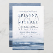 Lake Harbor Ochtend bruiloft uitnodiging (Voorkant / Achterkant)