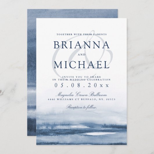 Lake Harbor Ochtend bruiloft uitnodiging (Voorkant / Achterkant)