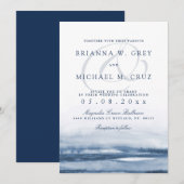 Lake Harbor voor bruiloft uitnodiging marine terug (Voorkant / Achterkant)