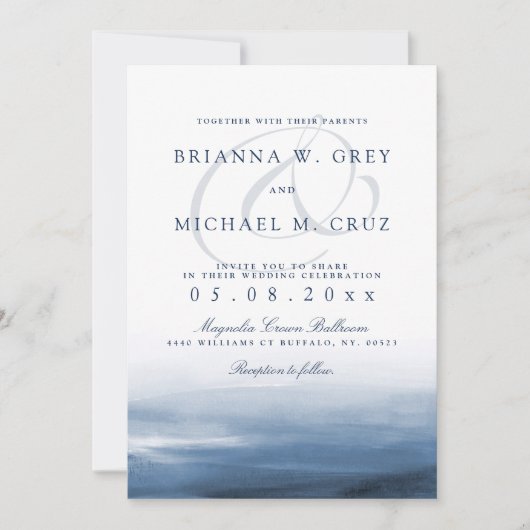 Lake Harbor Wedding Invitation Kaart (Voorkant)