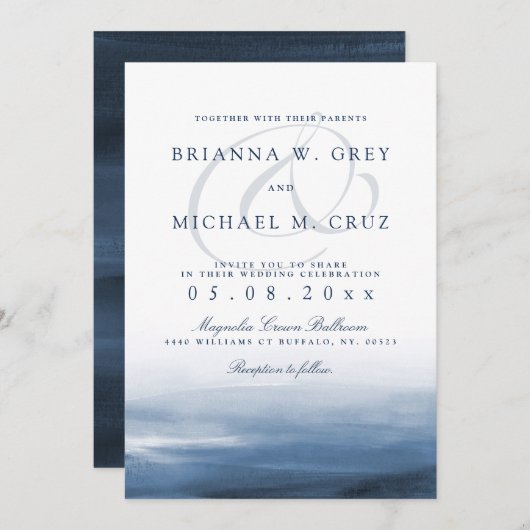 Lake Harbor Wedding Invitation Kaart (Voorkant / Achterkant)