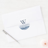 Lake Harbour voor bruiloft | Aangepast monogram Ronde Sticker (Envelop)