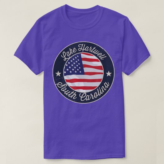 Lake Hartwell - Patriotic South Carolina Souvenir T-shirt (Design voorkant)