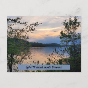 Lake Hartwell South Carolina Mountain Lake Sunset Briefkaart