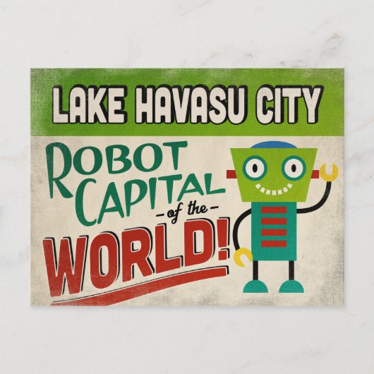 Lake Havasu City Arizona Robot - Funny Briefkaart (Voorkant)