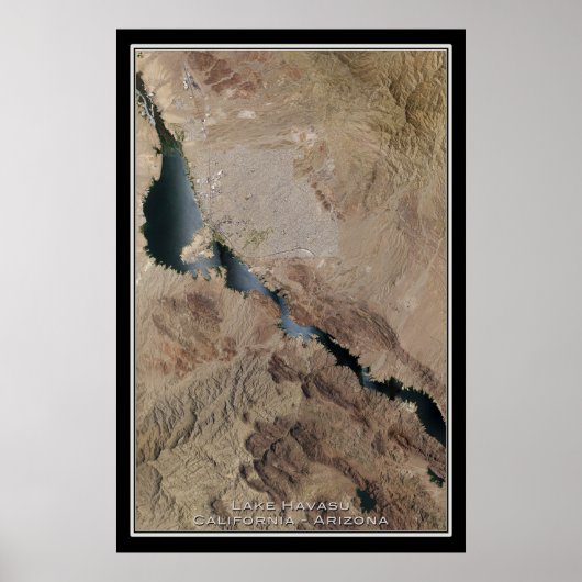 Lake Havasu City Arizona Satellite Poster Map (Voorkant)