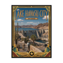 Lake Havasu City Arizona Vintage Art Deco Gouden