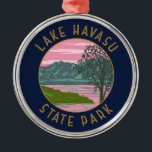 Lake Havasu State Park Retro Stress Circle Metalen Ornament<br><div class="desc">Lake Havasu State Park vector kunstwerk ontwerp. Lake Havasu State Park is een plaats (state park) in de Amerikaanse staat Arizona,  en valt bestuurlijk gezien onder Mohave County.</div>