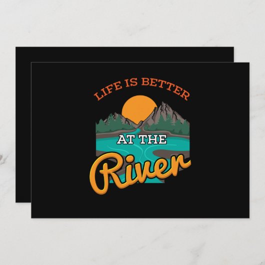 Lake - Het leven is beter op de rivier uitnodiging (Voorkant / Achterkant)