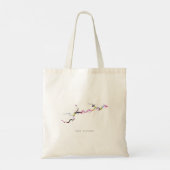 Lake Hickory HKY Silhouette Map Canvas tas (Achterkant)