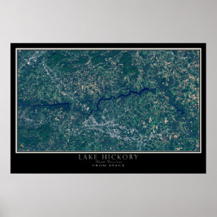 Lake Hickory North Carolina Satellite Poster Map