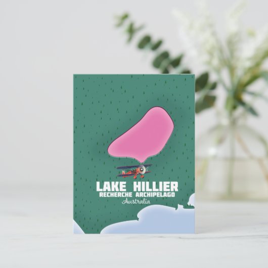 Lake Hillier Australian map. Briefkaart (Staand voorkant)