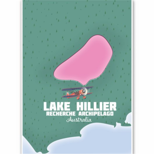 Lake Hillier Australian map. Sticker (Voorkant)