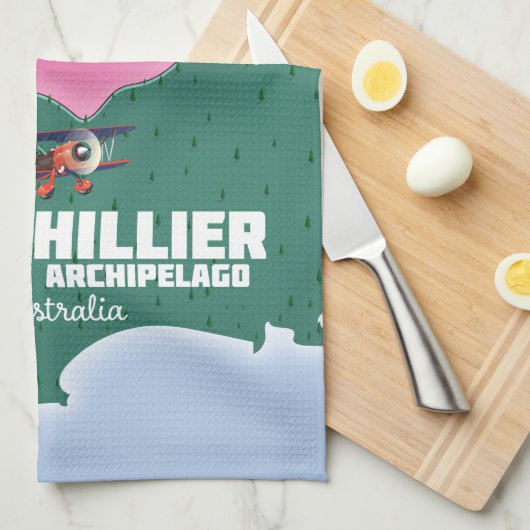 Lake Hillier Australian map. Theedoek (Quarter Fold)