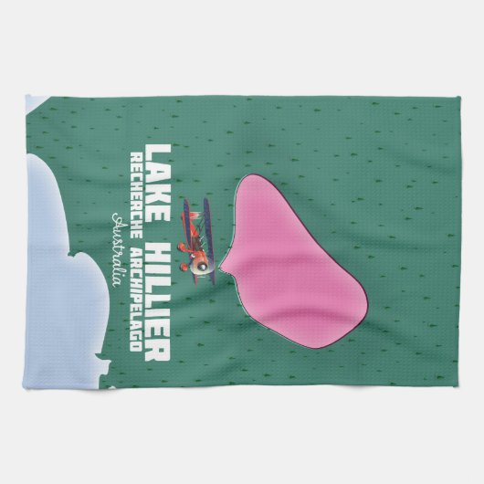 Lake Hillier Australian map. Theedoek (Horizontaal)