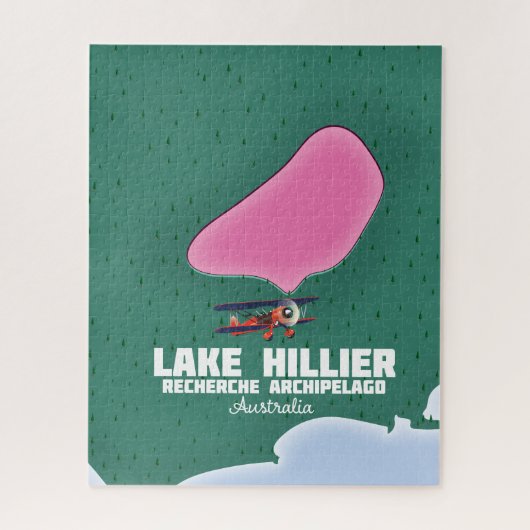 Lake Hillier Australische kaart. Legpuzzel (Verticaal)