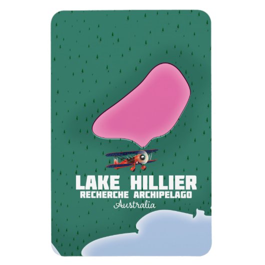 Lake Hillier Australische kaart. Magneet (Verticaal)