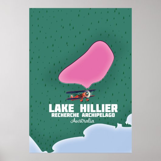 Lake Hillier Australische kaart. Poster (Voorkant)