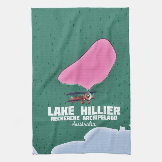 Lake Hillier Australische kaart. Theedoek (Verticaal)