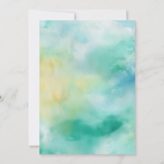 Lake Hills Zeilboten Waterverf Natuur bruiloft Kaart (Achterkant)