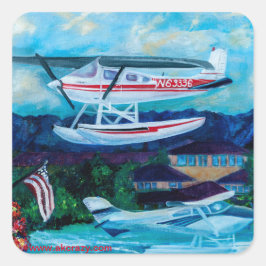 Lake Hood, Anchorage, Alaska Vierkante Sticker