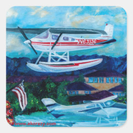 Lake Hood, Anchorage, Alaska Vierkante Sticker