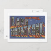 Lake Hopatcong, New Jersey - Large Letter Scenes Briefkaart (Voorkant / Achterkant)