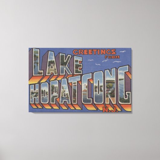 Lake Hopatcong, New Jersey - Large Letter Scenes Canvas Afdruk (Voorkant)