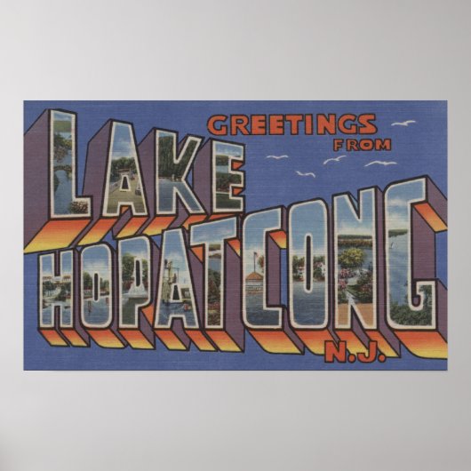 Lake Hopatcong, New Jersey - Large Letter Scenes Poster (Voorkant)