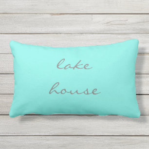 Lake House Aqua Gray Blauwgroen Blue Classy Buitenkussen