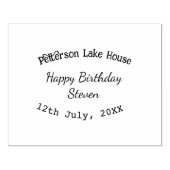 Lake house beach happy birthday add name date year rubberstempel (Afrduk)
