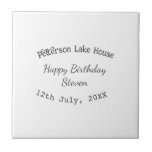 Lake house beach happy birthday add name date year tegeltje<br><div class="desc">Design</div>