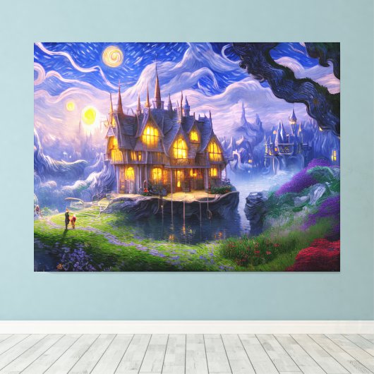 Lake House Canvas Afdruk (Insitu (Houten vloer))