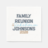 Lake house familie reünie retro typografie servet (Voorkant)