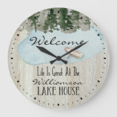 Lake House Family Monogram Grote Klok (Voorkant)