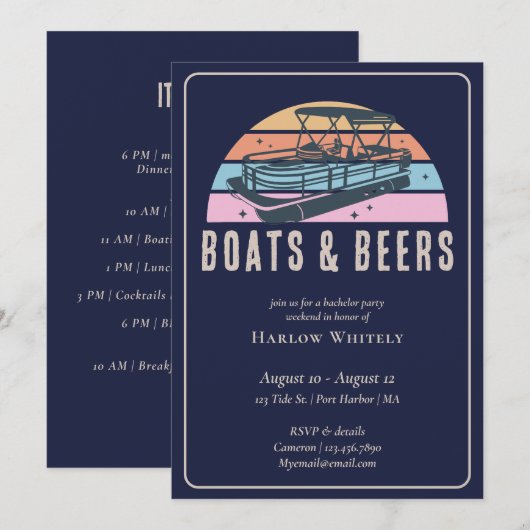 Lake House Nautical Boats Beers vrijgezellenfeest Kaart (Voorkant / Achterkant)