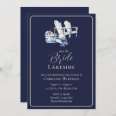 Lake House Nautical Navy Bachelorette Party Kaart (Voorkant / Achterkant)