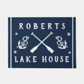 Lake House Navy White Paddles Anchors Custom Deurmat (Voorkant)