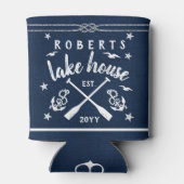 Lake House Paddles Ankers Custom Navy Striped Blikjeskoeler (Achterkant)