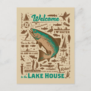 Lake House Pattern Briefkaart