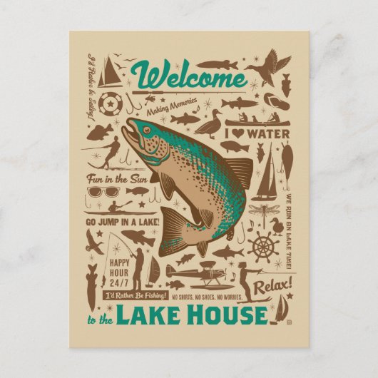 Lake House Pattern Briefkaart (Voorkant)