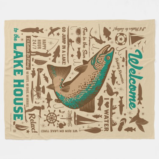 Lake House Pattern Fleece Deken (Voorkant (Horizontaal))