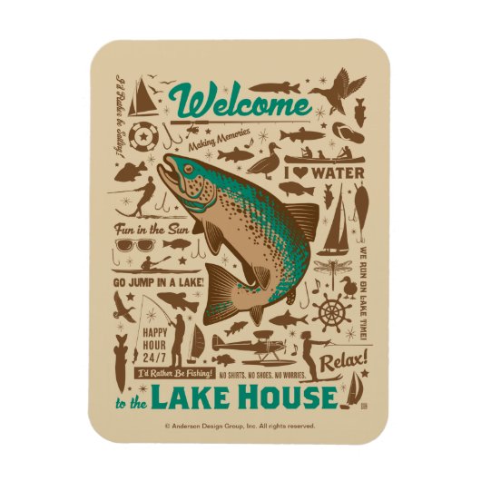 Lake House Pattern Magneet (Verticaal)