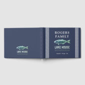 Lake House Personalized Vacation Rental Navy Blue Gastenboek (Volledig)