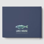Lake House Personalized Vacation Rental Navy Blue Gastenboek (Achterkant)