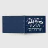 Lake House Personalized Vacation Rental Navy White Gastenboek (Volledig)