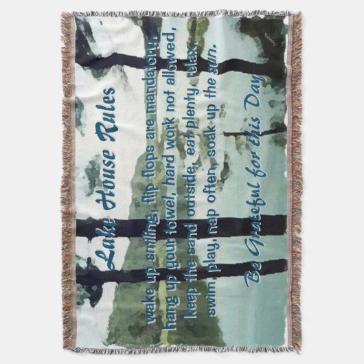 Lake House Rules Deken (Voorkant Verticaal)