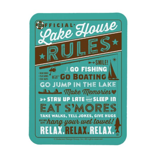 Lake House Rules Magneet (Verticaal)