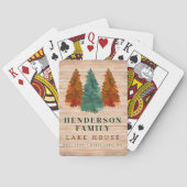 Lake House Rustieke Lake House Boat Waterverf Tree Pokerkaarten (Achterkant)