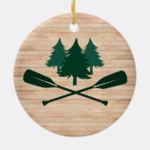 Lake House Rustieke Lake House Boot Oars Bomen Keramisch Ornament (Achterkant)